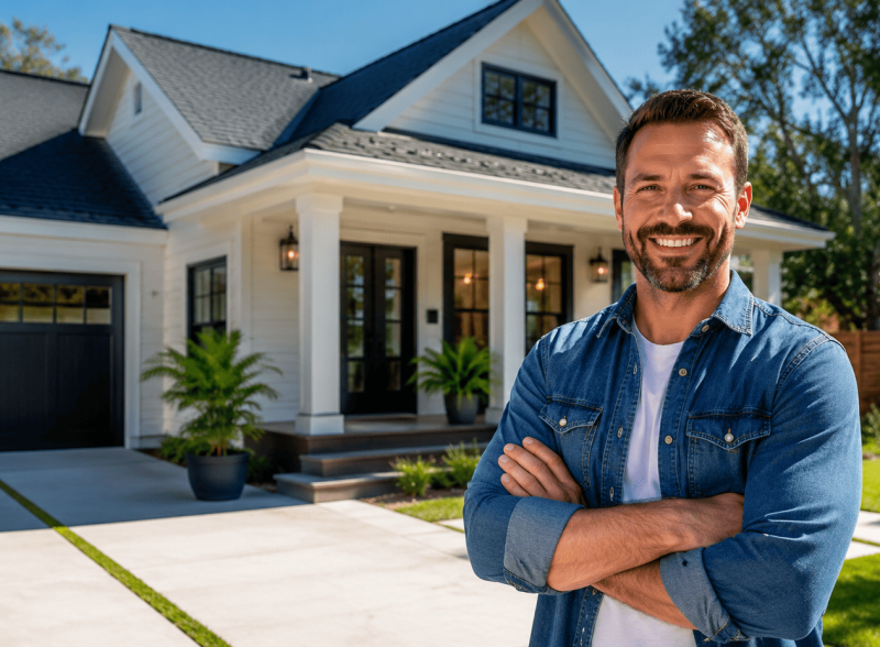 cliente sonriente o una casa impecable