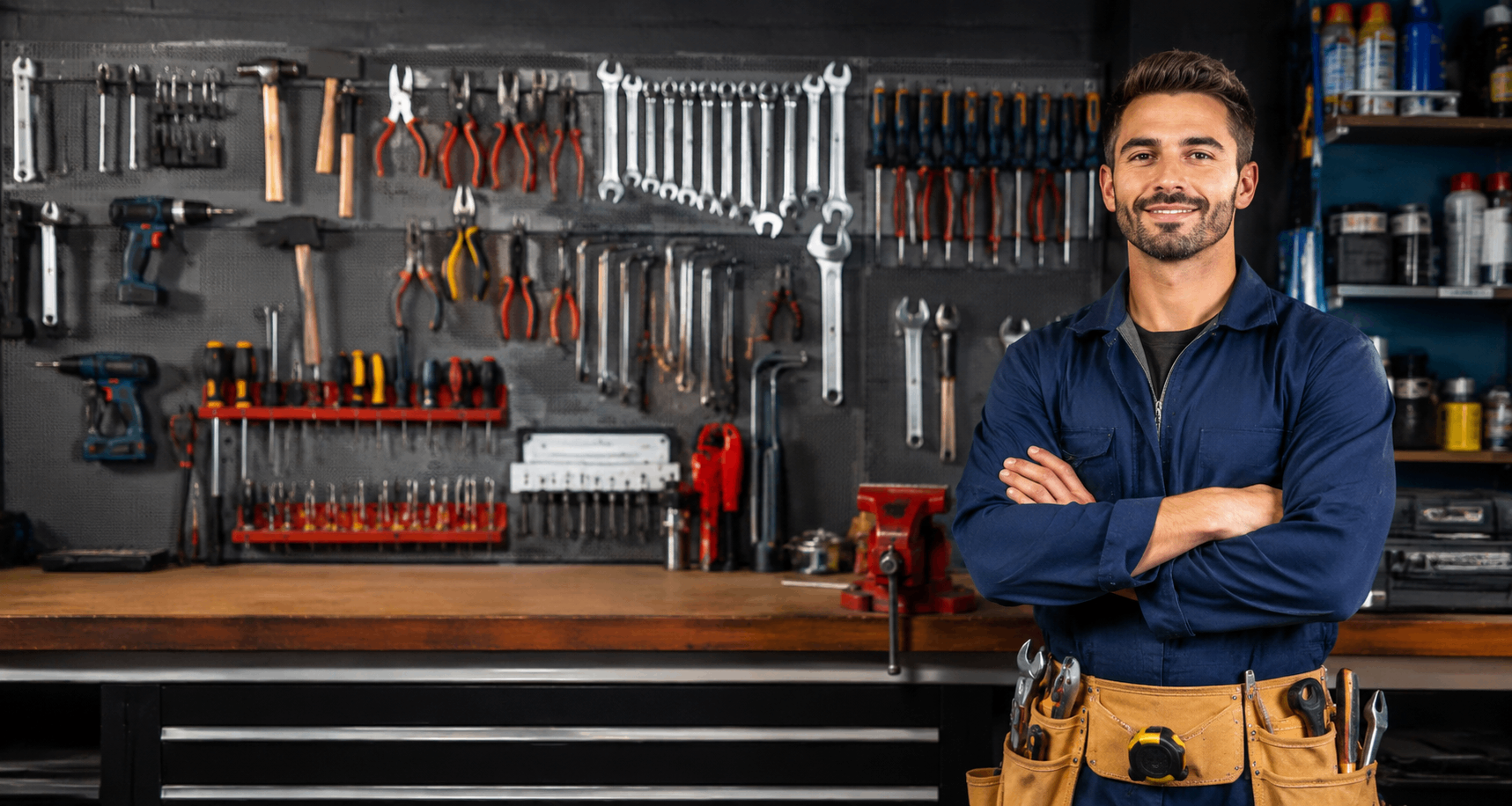 handyman profesional o herramientas ordenadas